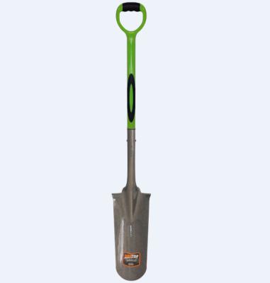 China Garden Shovel 11914 Drain Shovel With Steel Tube ERGO PVC Coated + TPR Handle for sale