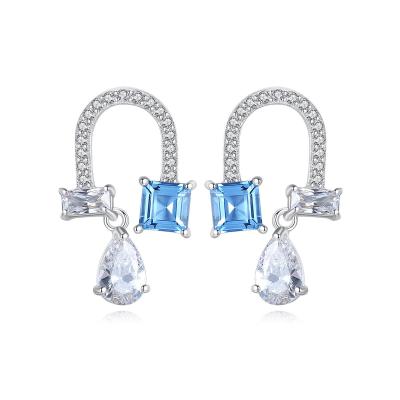 China FASHIONABLE Designs Women Jewelry Elegant Earring 925 Sterling Silver Diamond Earring for sale