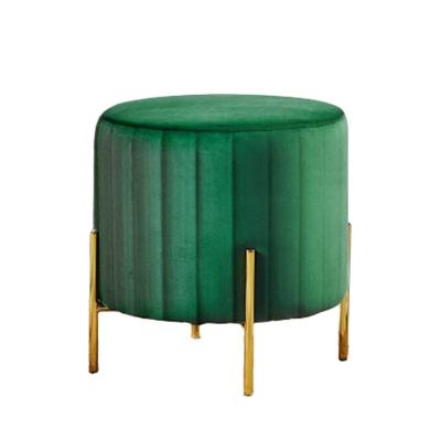 China Hot Sale Convertible Restaurant Round Gold Stool Velvet Stool Metal Stool Home Modern Interior Luxury Living Room Furniture for sale