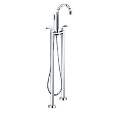 China Without Sliding Bar New Design Swept Floor Free Standing Rainfall Tub Faucet Set for sale