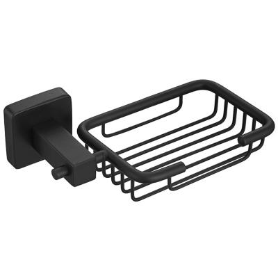 China Modern Cheap Black Stainless Steel Metal Wire Soap Dish Basket Holder for sale