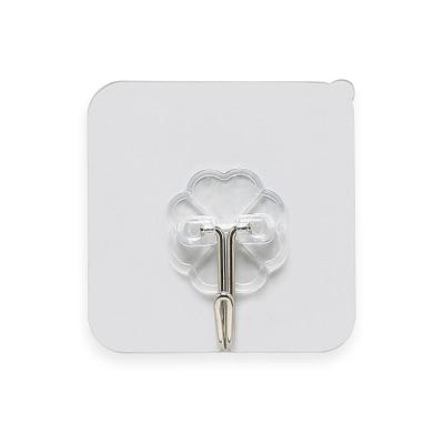 China Durable Heavy Duty Kitchen Self Adhesive Waterproof Transparent Wall Hook Strong Sticky, Load-bearing 10KG for sale