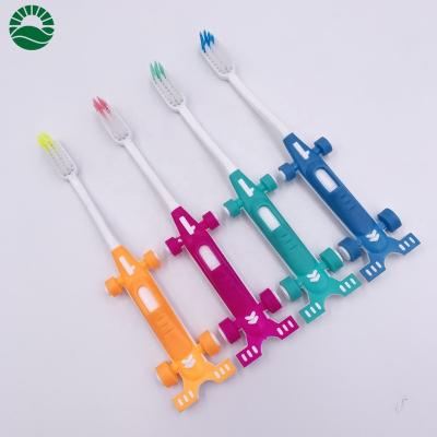 China Daily Toothbrush Gift Promotion Voucher Shape Kids Flat Toothbrush for sale