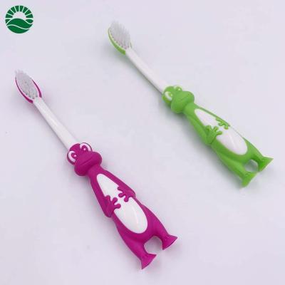 China Daily Frog Shape Child Soft Toothbrush For Home Use Kids Suction Toothbrush for sale