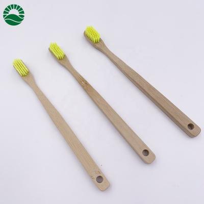 China Natural Personalized Natural Bamboo Toothbrush With Hanger Hole Adult Bamboo Toothbrush for sale