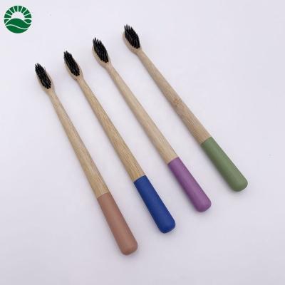 China New Natural Natural Bamboo Toothbrush Handle Cylindrical Bamboo Toothbrush for sale