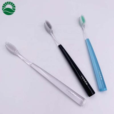 China Daily High Quality Spiral Bristle Transparent Adult Plastic Toothbrush for sale