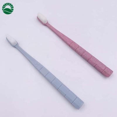 China New Wheat Straw Daily Eco Friendly Nano Brush Head Biogegradable Toothbrush for sale