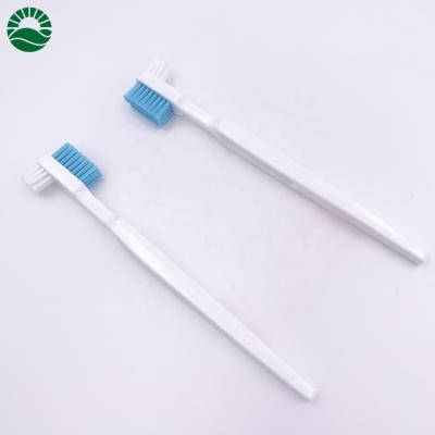 China Daily Supplies New Design Double Head Denture Brush Large Handle Denture Cleaning Brush for sale