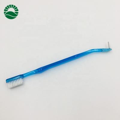 China Daily Supplies V Shape Double Ended Orthodontic Toothbrush With Interdental Brush for sale