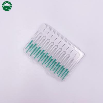 China Toothbrush Cleaning New Disposable Interdental Brush Floss Picks Finished Rubber Toothpick for sale