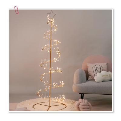 China 190cm 80cm 160cm Led Decoration INDOOR Metal Led Circle Spiral Warm White Tree Waterfall Light Outdoor Christmas Lights for sale