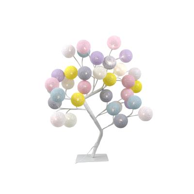 China 50cm Ball Tree Lights 50cm Adapter Indoor Powered Christmas Holiday Branch Led Table Decoration Cotton Bonsai Tree Ball Lights Warm White Lamp for sale