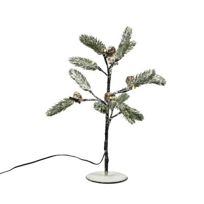 China 45cm Snowy Pine 45cm Snowy Simulation Battery Operated Simulation Needle Pine Cone Christmas Tree Plant Lights for sale