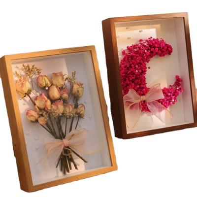 China Table Top or Wall Decor Hollow 3CM 5CM Photo Frame A4 A3 Creative Handmade Diy Dried Flower Picture Bbox Frame Photo 3d Shadow Specimens Picture Frame for sale