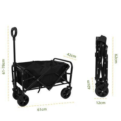 China Shopping Hot Sale Beach Collapsible Wagon Cart Outdoor Folding Utility Wagon Trolley Cart portable Silent Big Wheel Portable for sale