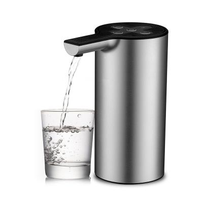 China Hotel Automatic Bottle Drinking Portable Mini Electric Usb Rechargeable Water Pump Dispenser Fix amount Power Battery Stand EMC for sale