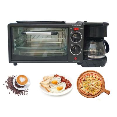 China Household Kitchen 3 in 1 Breakfast Machine Toaster Oven Coffee Maker Griddle 3 in 1 Multifunctional Breakfast Maker for sale