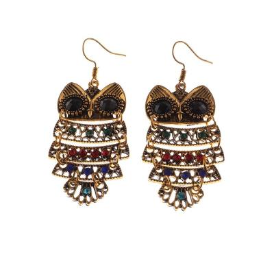 China Popular Vintage Style Jewelry Fashion Diamond Peacock Diamond Stud Earrings for sale