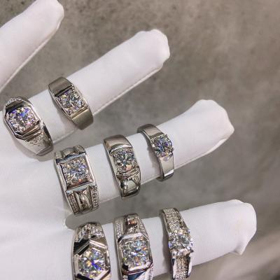 China Vintage Sales Designer Jewelry Moissanite Jewelery 1CT 6.5mm Moissanite Lab Hot 925 Silver Diamond Ring for sale