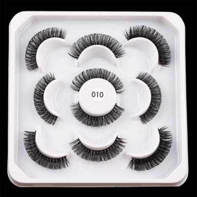 China 3D Mink Natural Long Eyelash Dual Density Russian Lashes 5 Pairs New Super Curly Lashes for sale