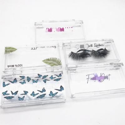 China Recycled Materials Acrylic Eyelash Holographic Printed Packaging Customized Luxury Fluffy Lashes Boxes for sale