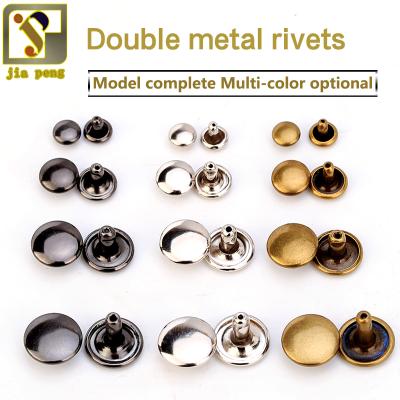 China Decorative 10mm Double Rivets Rivet Metal Tool Bracelet Spike Bag Belt Shoes Garment Collision Stud Metal For DIY Punk Leather Craft for sale