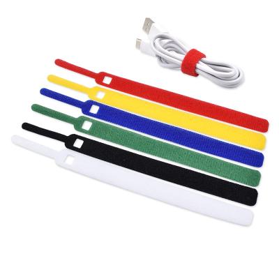 China Velcro Viable T-Type Cable Ties Back To Back Wire Organizer Computer Data Cable Power Supply Network Cable Ties for sale