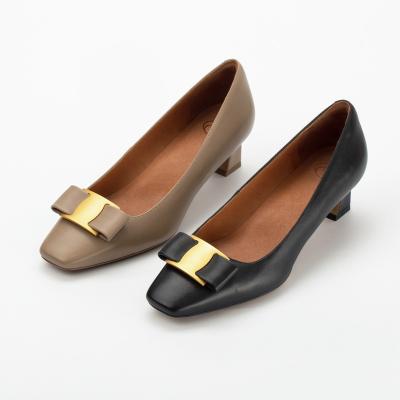 China Commuter / Everyday High Quality Well Wearing Various Square Buckle Bow High Heel Pumps for sale