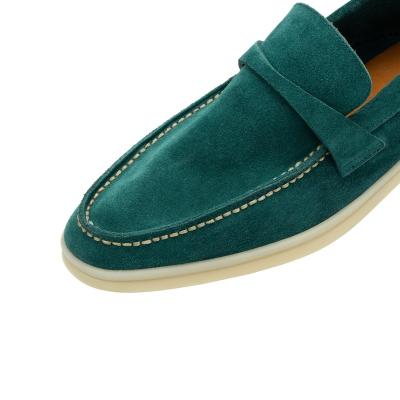 China England / Good Quality Daily Wholesale Customized Slip On Cow Suede British Style Flat Shoes for sale