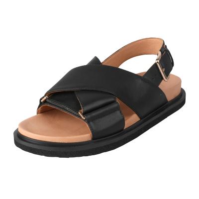 China China Manufacture Professional Leather Open Toe Platform Casual / Cross-strap Leather Roman Sandals for sale