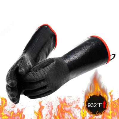 China Heat Resistance 14/18 Inch Cooking BBQ Gloves High Temperature Heat Resistance For Barbecue Gardening for sale