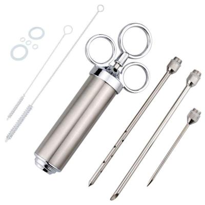 China Easily Cleaned Meat Injector Syringe BBQ Tools Manual Brine Marinade Meat Injector for sale