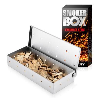 China Smoke Generator BBQ Accessories Easily Cleaned Stainless Steel BBQ Grill Cooking Tool Smoker Smoking Box for sale