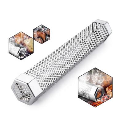 China Easily Cleaned Stainless Steel Smoker Tube BBQ Grill BBQ Smoking Mesh Tube Pellet Smoker Filter Smoke Generator Pellet Smok for sale