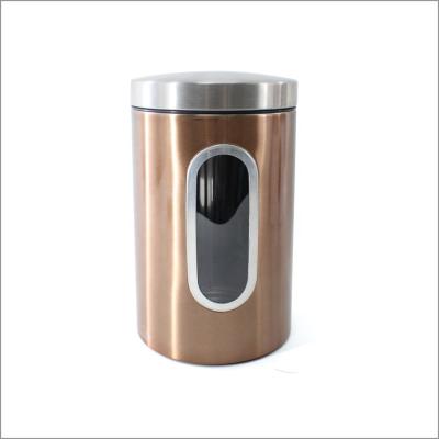 China Freshness Preservation Stainless Steel Storage Box Round Vacuum Airtight Kitchen Canister Sets for sale