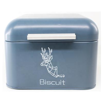 China Box Steel Powder Freshness Preservation Square Iron Biscuit Bread Liner Box For Kitchen Bread Bin Storage Container Box for sale