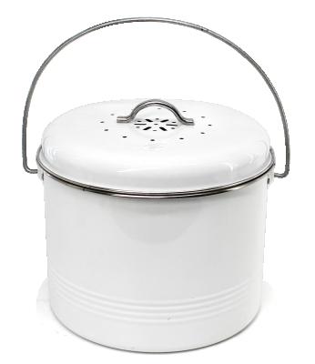 China OEM/ODM Kitchen Metal Sustainable Compost Bin with Charcoal Filter Indoor Countertop Steel Compost Bucket for Food Waste with Carry Hand for sale