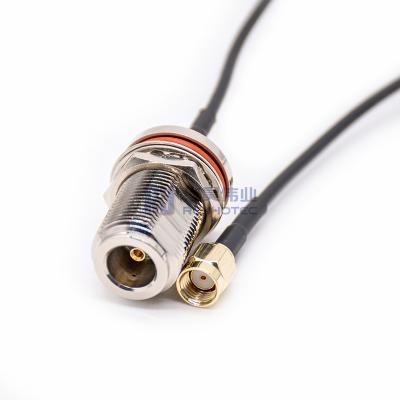 China Bulkhead/Rear Front Bulkhead Flange Male To SMA Female Coaxial Cable RP RP-SMA RPSMA TS9 N UHF MMCX RF Coaxial Pigtail For RG58 RG174 RG316 LMR400 Extender Radio for sale