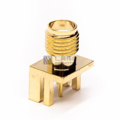 China Flange / Bulkhead / Through Hole / SMT / Offset Type Moun SMA Female PCB Connector Jack Edge Mount Straight Connectors Pitch Type / Plate Edge For RF for sale