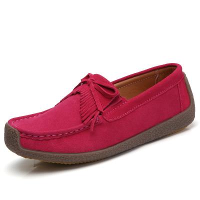 China Latest Deodorization Wholesale Soft Suede Tassels Comfortable Durable Women Loafer Shoes for sale