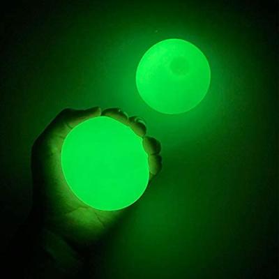 China Fluorescent Silica Gel New Glow In The Dark Wall Ceiling Target Sticky Balls Soft Sticky Ball Glow Magic Sticky Target Ball 6cm for sale