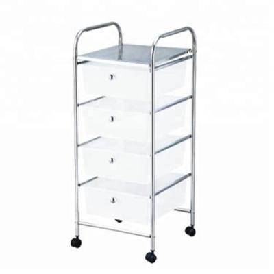 China Sustainable Household 550-74 Utility 4 Tier Metal Wire Kitchen Storage Cart With Wheels for sale