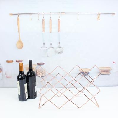 China OEM 552-10free Metal Iron Wine Bottle Holder Workable Standing Rack For Home for sale