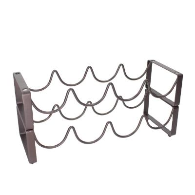 China OEM 551-42 Workable Nordic Style Creative Free Combination Metal Iron Wine Bottle Rack for sale