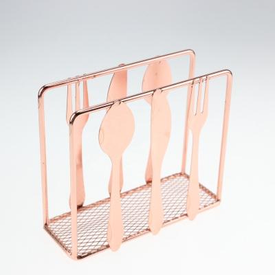 China 2019 Newest rose gold metal wire kitchen/restaurant/restaurant napkin holder OEM&wholesaler 551-31G bar with mesh bottom for sale