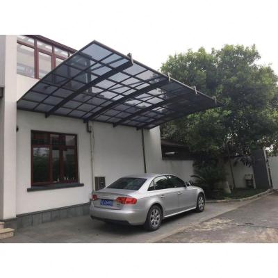 China Aluminum alloy and polycarbonate Competitive PricePanel Design Alluminio Prezzi Inclined tie rod carport for sale