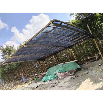 China Aluminum alloy and polycarbonate High Performance Aluminium Dome Frame Inclined tie rod carport With Skylight Roof for sale