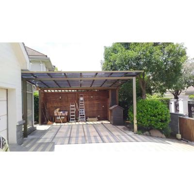 China Aluminum alloy and polycarbonate High Quality Well Designed Doble Umbrella Heavy Duty Carport Aluminium alloy shed for sale