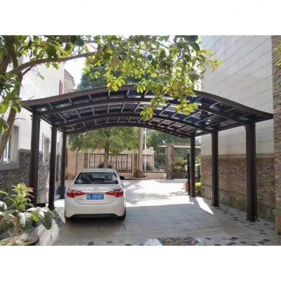 China Aluminum alloy and polycarbonate Fast Delivery Aluminium Carport Remote Controlled Folding Carport Enhanced luxury car shed for sale